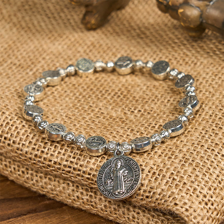 Christianartworkshop St. Benedict Crucifix Rose Bracelet: Timeless Christian Accessory for Daily Faith Expression - image 4