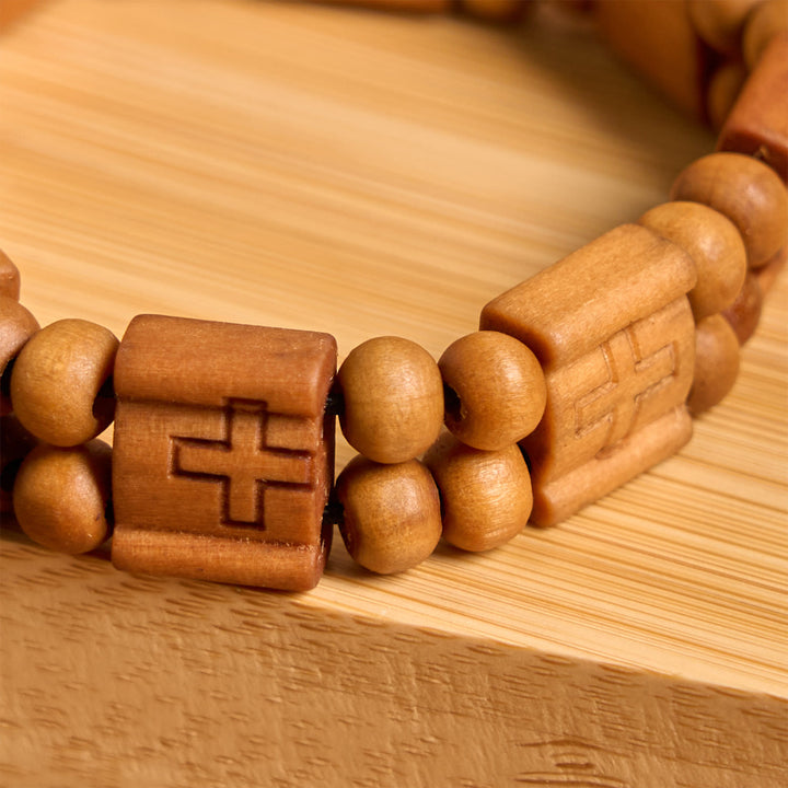 Christianartworkshop 3colors Cross Wooden Bracelet: Symbol of Devotion and Beauty - image 2