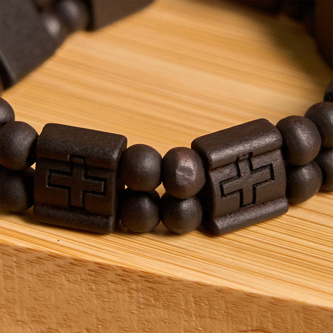 Christianartworkshop 3colors Cross Wooden Bracelet: Symbol of Devotion and Beauty - image 5