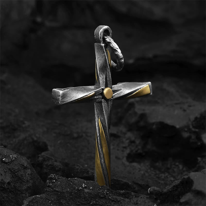 Christianartworkshop 925 Sterling Silver Spiral Cross Necklace: A Modern Tribute to Faith - 925 Sterling Silver - image 0