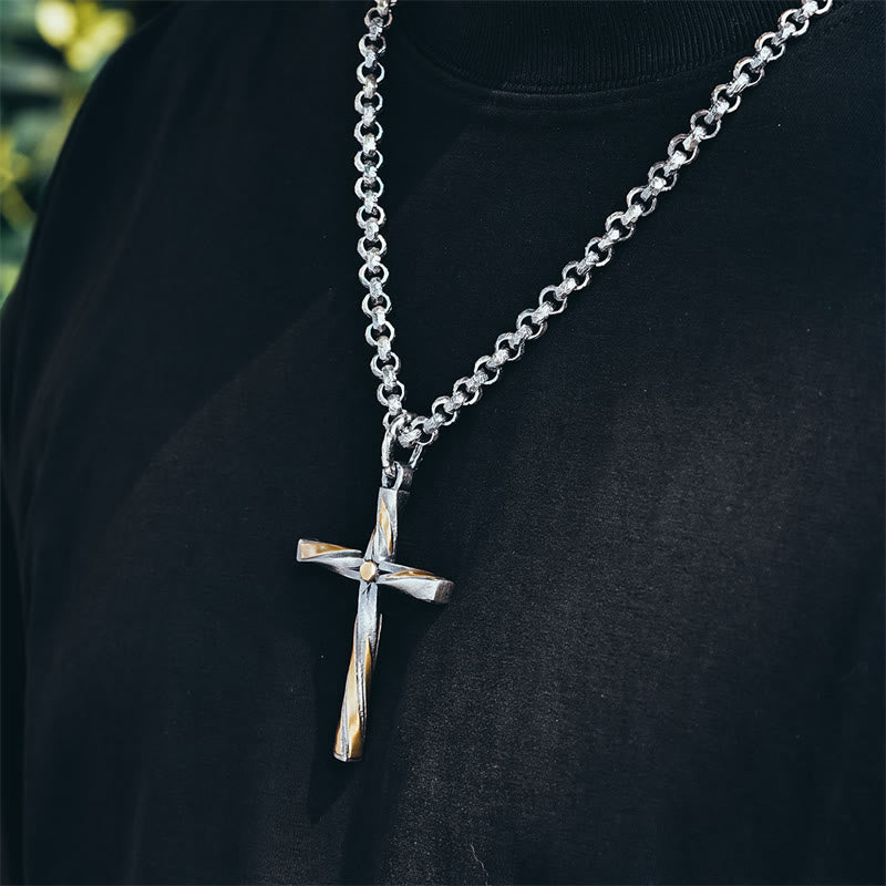 Christianartworkshop 925 Sterling Silver Spiral Cross Necklace: A Modern Tribute to Faith - image 2