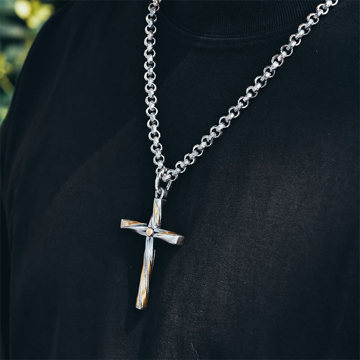 Christianartworkshop 925 Sterling Silver Spiral Cross Necklace: A Modern Tribute to Faith - image 2