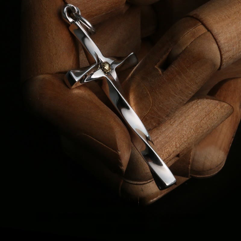 Christianartworkshop 925 Sterling Silver Modern & Minimalist Cross Necklace: Elegant Blend of Faith and Fashion - image 1