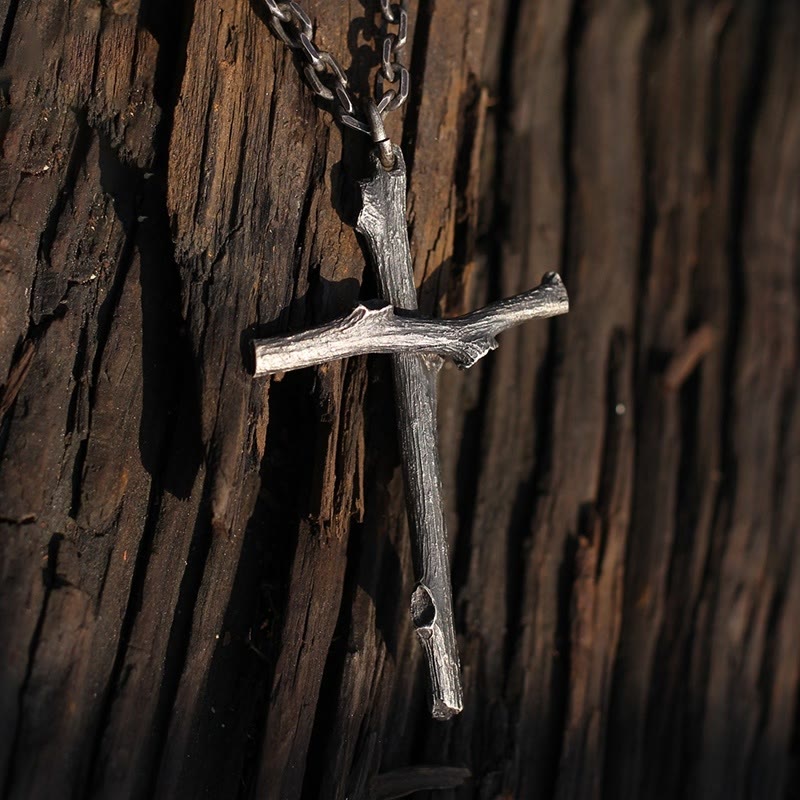 Christianartworkshop 925 Sterling Silver Modern & Minimalist  Cross Necklace: A Tribute to Raw Faith - image 5