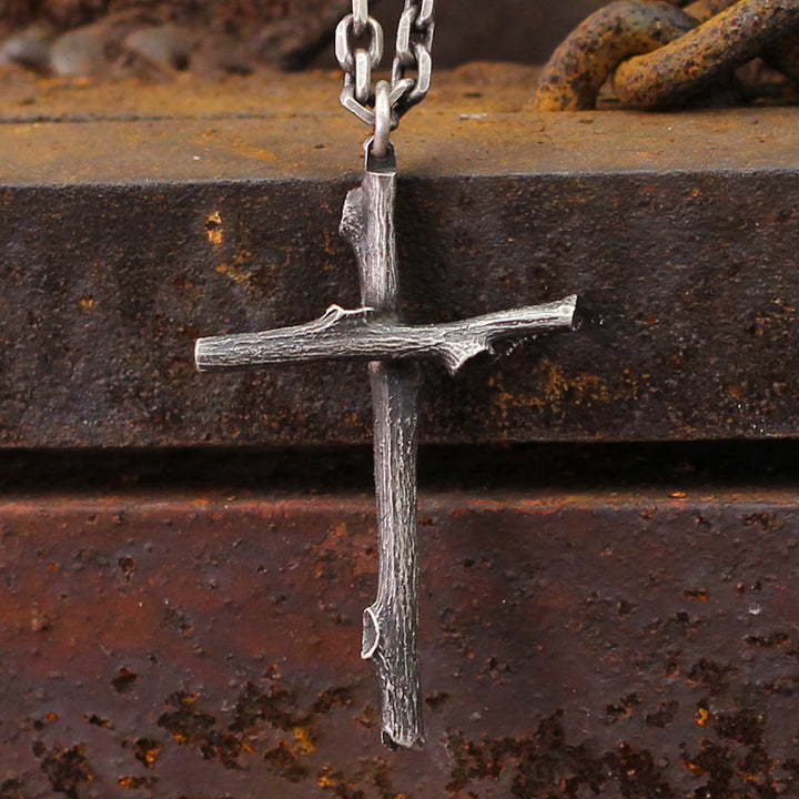 Christianartworkshop 925 Sterling Silver Modern & Minimalist  Cross Necklace: A Tribute to Raw Faith - image 7
