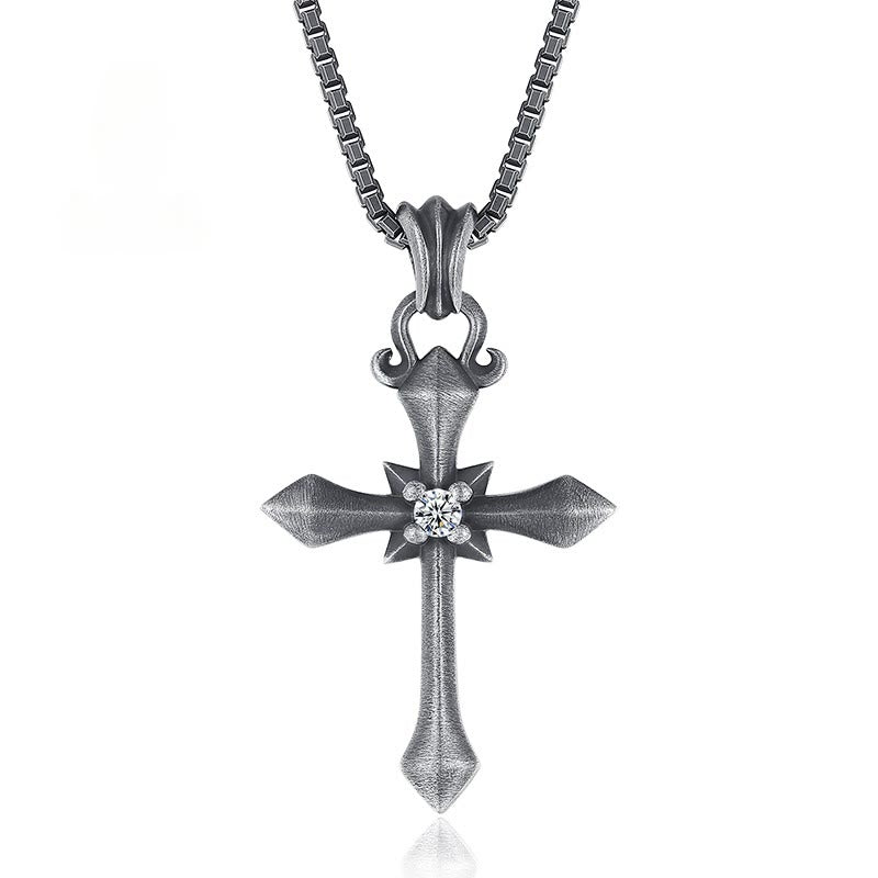 Christianartworkshop 925 Sterling Silver Modern & Minimalist Cross Necklace: Mysterious and Trendy Symbol of Belief - image 4