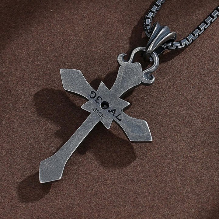 Christianartworkshop 925 Sterling Silver Modern & Minimalist Cross Necklace: Mysterious and Trendy Symbol of Belief - image 4
