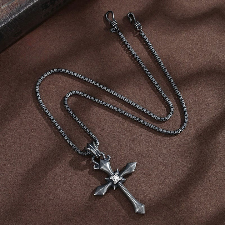 Christianartworkshop 925 Sterling Silver Modern & Minimalist Cross Necklace: Mysterious and Trendy Symbol of Belief - image 3