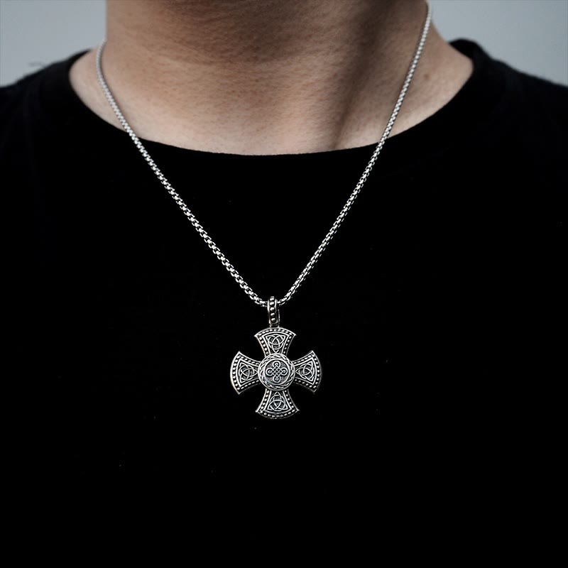 Christianartworkshop 925 Sterling Silver Vintage & Classic Cross Necklace: Ancient Elegance Meets Spiritual Symbolism - image 1