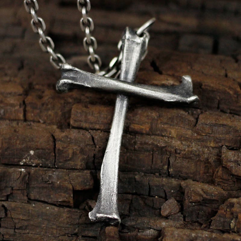 Christianartworkshop 925 Sterling Silver Modern & Minimalist Cross Bone-shaped Necklace: Showing Personality in Simplicity - image 4