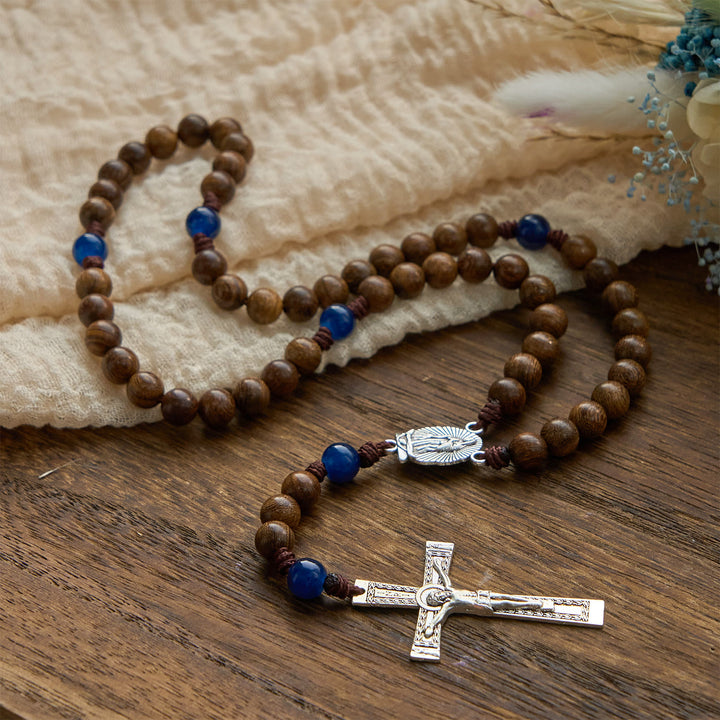 Christianartworkshop PRAYERFUL FAITH: Handmade Gold sandalwood Rosary with Our Lady of Guadalupe - image 8