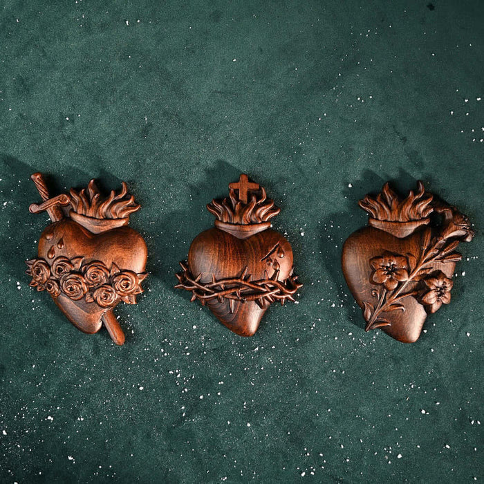 Christianartworkshop Unique Carved Christian Sacred Heart Desktop Ornaments - image 13