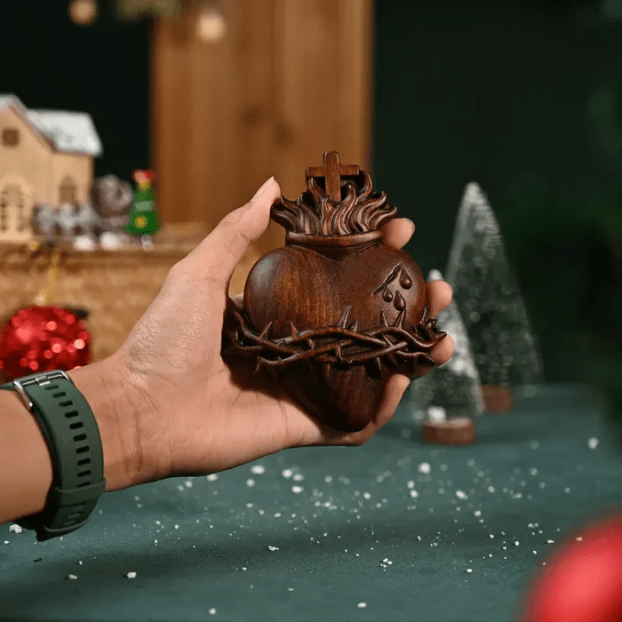 Christianartworkshop Unique Carved Christian Sacred Heart Desktop Ornaments - Retro - C - 10cm - image 11