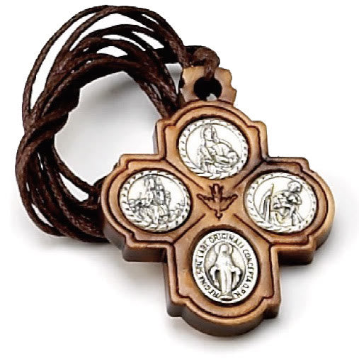 Christianartworkshop 5 in 1 Olive Wood Carmelite Cross Necklace - image 3