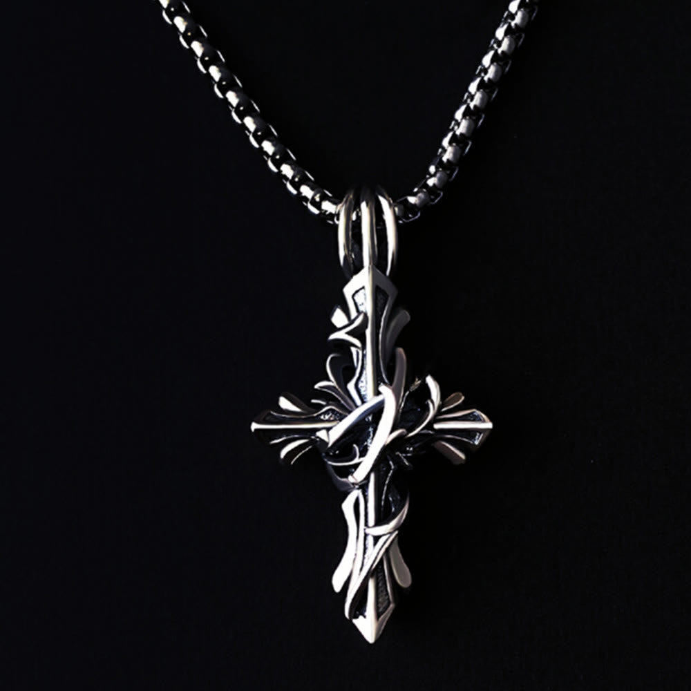 Christianartworkshop 925 Sterling Silver Vintage & Minimalist Cross Necklace: A Timeless Symbol of Spiritual Devotion - 925 Sterling Silver - image 0