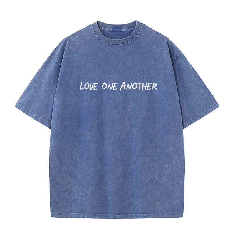 Christianartworkshop Love One Another Unisex Washed T-Shirt - image 4