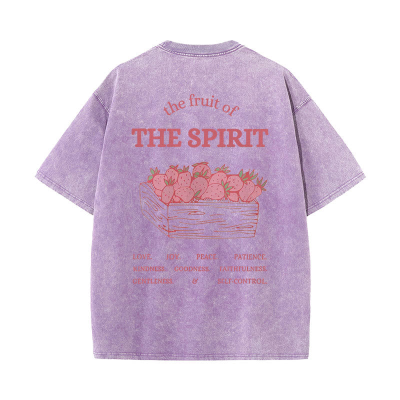 Christianartworkshop Fruit Of The Spirit Unisex Washed T-Shirt - Purple - 5XL - image 14