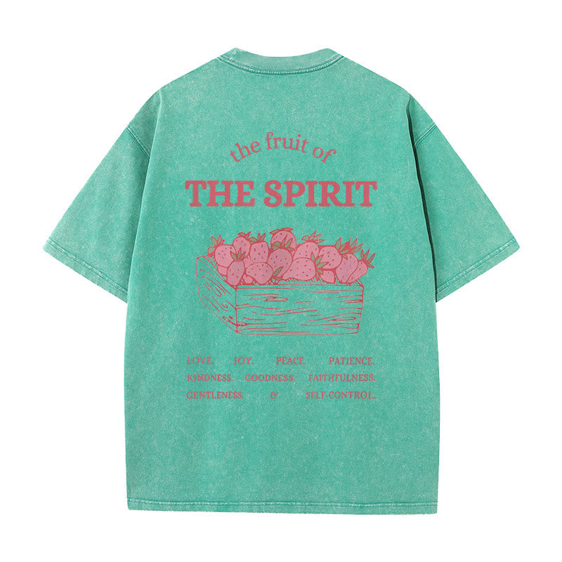 Christianartworkshop Fruit Of The Spirit Unisex Washed T-Shirt - Green - 5XL - image 16
