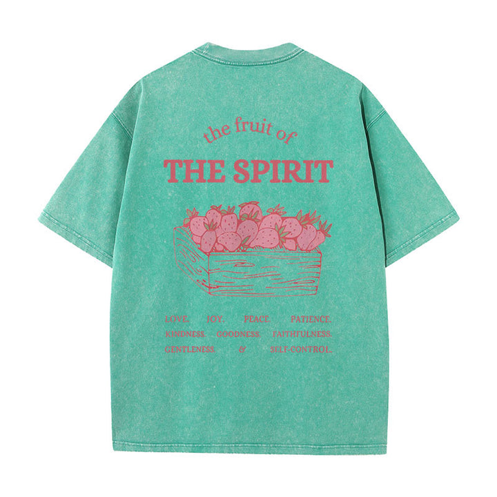 Christianartworkshop Fruit Of The Spirit Unisex Washed T-Shirt - Green - 5XL - image 16