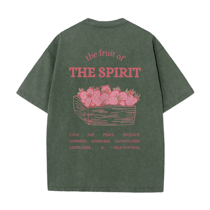 Christianartworkshop Fruit Of The Spirit Unisex Washed T-Shirt - Army Green - 5XL - image 6