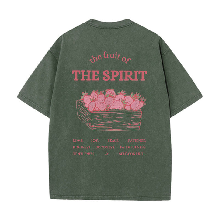Christianartworkshop Fruit Of The Spirit Unisex Washed T-Shirt - Army Green - 5XL - image 6
