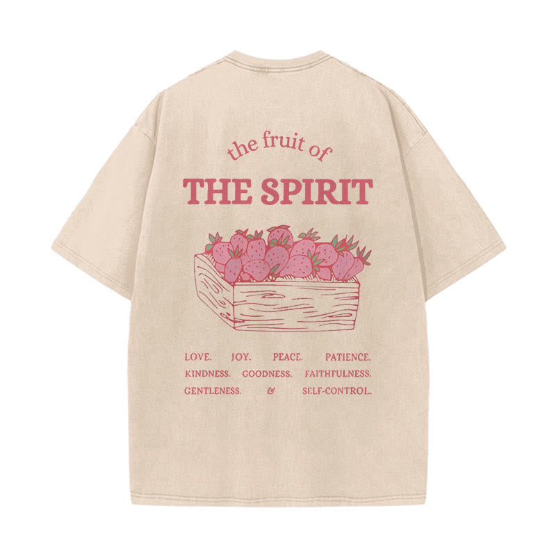 Christianartworkshop Fruit Of The Spirit Unisex Washed T-Shirt - Apricot - 5XL - image 12