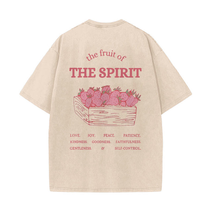 Christianartworkshop Fruit Of The Spirit Unisex Washed T-Shirt - Apricot - 5XL - image 12