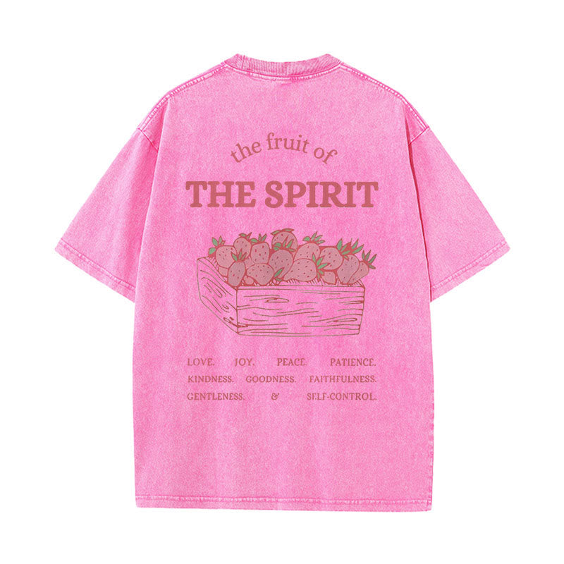 Christianartworkshop Fruit Of The Spirit Unisex Washed T-Shirt - Pink - 5XL - image 10