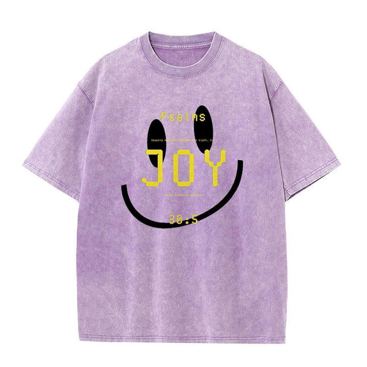 Christianartworkshop Joy Psalm 30:5 Unisex Washed T-Shirt - Purple - 5XL - image 7