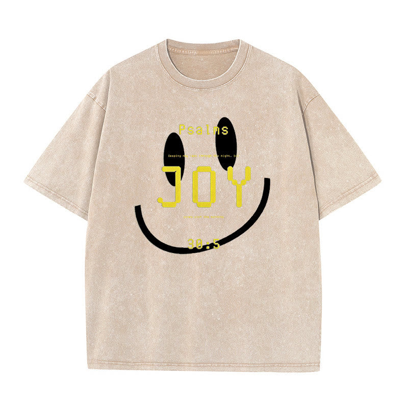 Christianartworkshop Joy Psalm 30:5 Unisex Washed T-Shirt - Apricot - 5XL - image 6