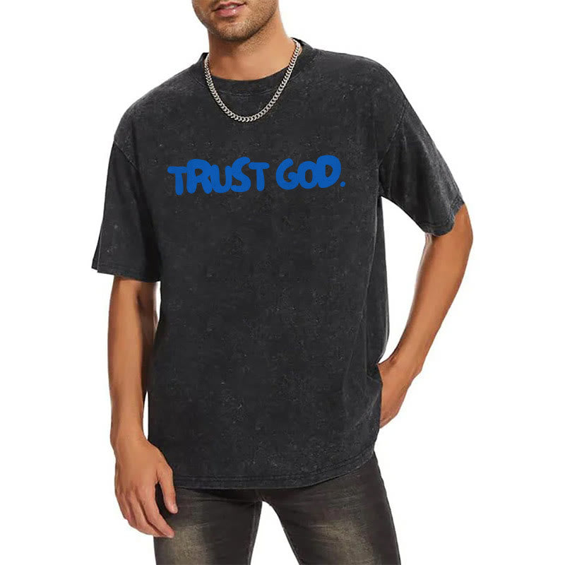 Christianartworkshop Trust In God Unisex Washed T-Shirt - image 2