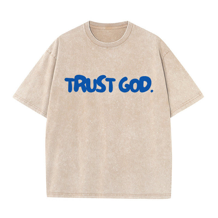 Christianartworkshop Trust In God Unisex Washed T-Shirt - Apricot - 5XL - image 4