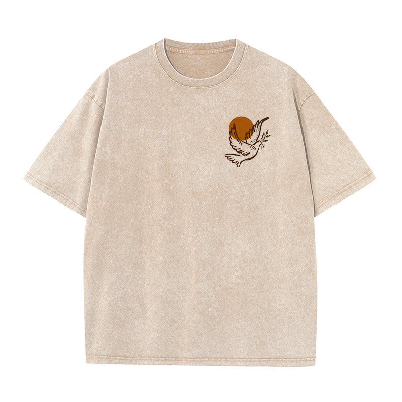 Christianartworkshop Spirit of the Lord and Freedom Unisex Washed T-Shirt - image 4