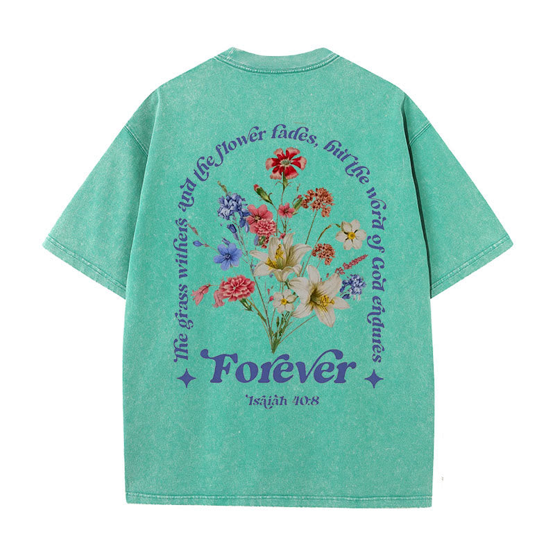 Christianartworkshop Eternal Word of God Unisex Washed T-Shirt - Green - 5XL - image 5