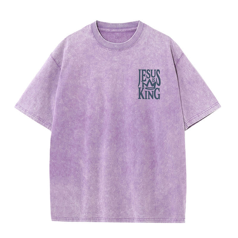 Christianartworkshop Jesus is King Statement Unisex Washed T-Shirt - image 10