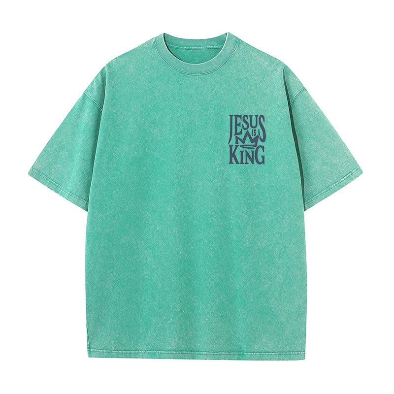 Christianartworkshop Jesus is King Statement Unisex Washed T-Shirt - image 15