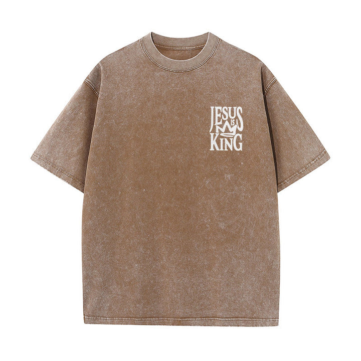 Christianartworkshop Jesus is King Statement Unisex Washed T-Shirt - image 19