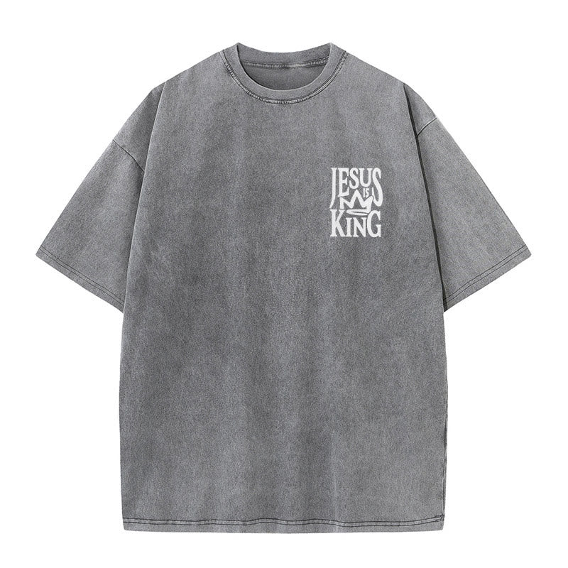 Christianartworkshop Jesus is King Statement Unisex Washed T-Shirt - image 13