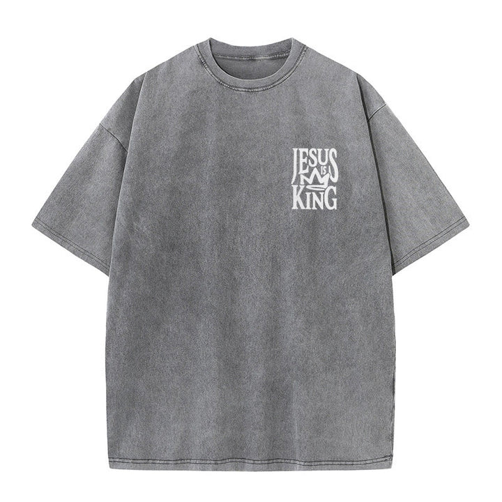 Christianartworkshop Jesus is King Statement Unisex Washed T-Shirt - image 13