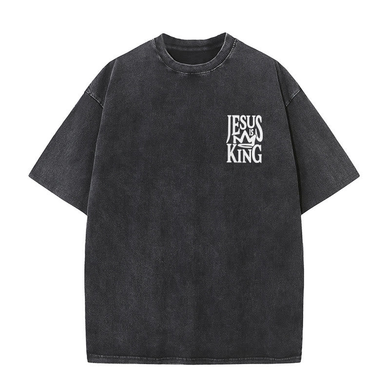 Christianartworkshop Jesus is King Statement Unisex Washed T-Shirt - image 9