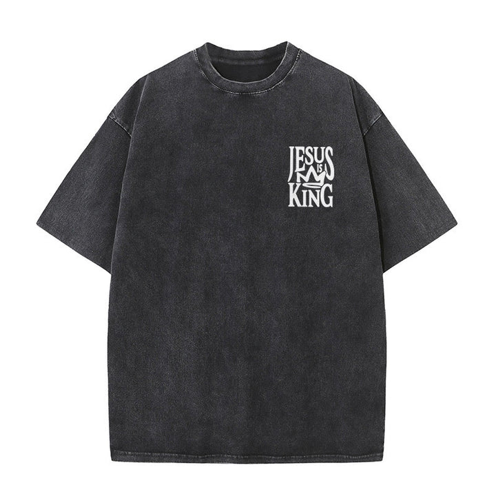 Christianartworkshop Jesus is King Statement Unisex Washed T-Shirt - image 9