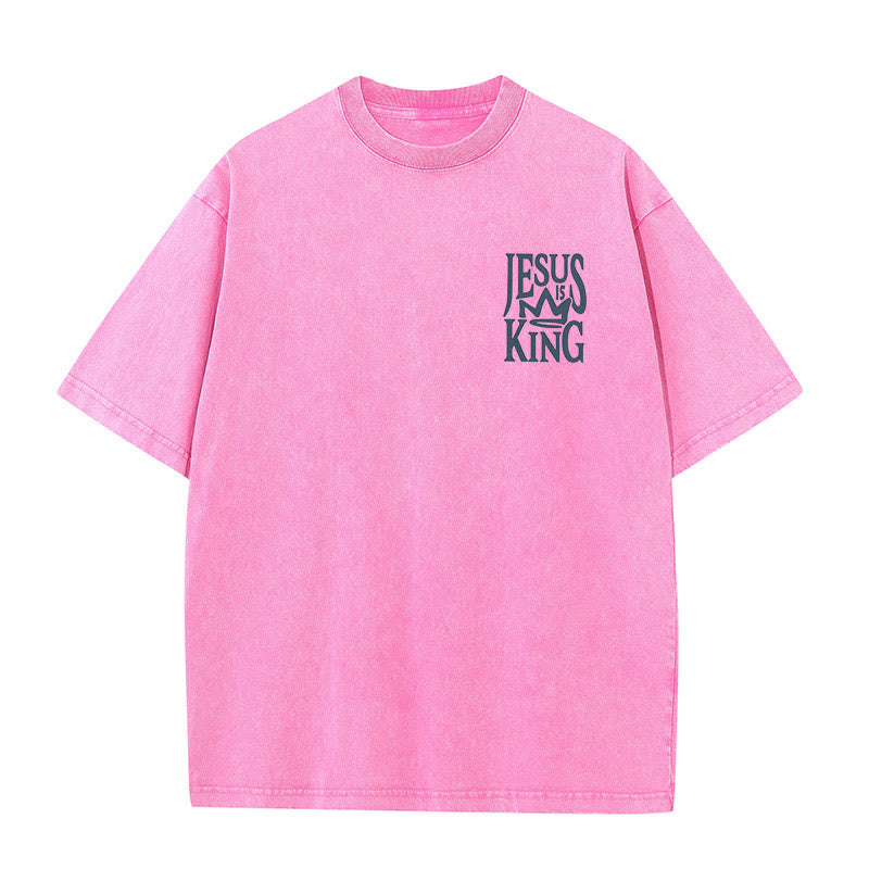 Christianartworkshop Jesus is King Statement Unisex Washed T-Shirt - image 7