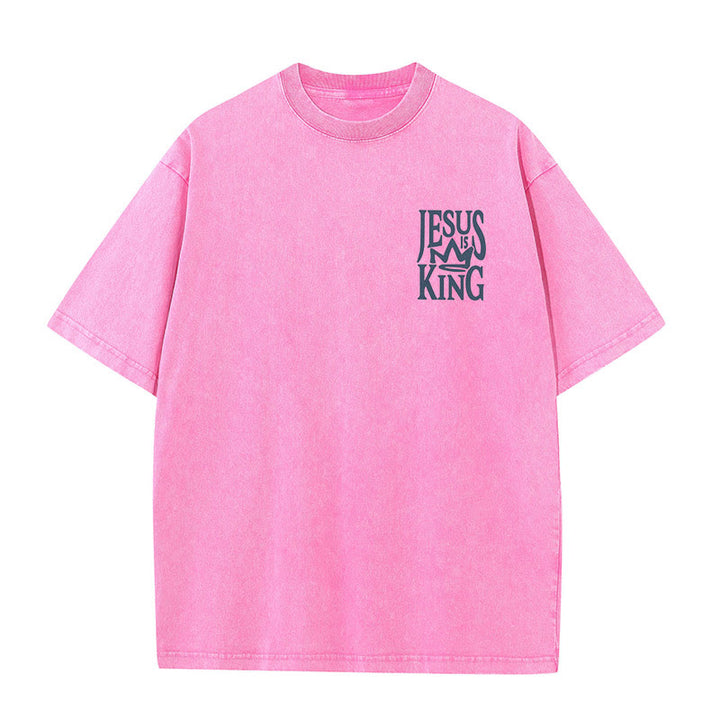 Christianartworkshop Jesus is King Statement Unisex Washed T-Shirt - image 7