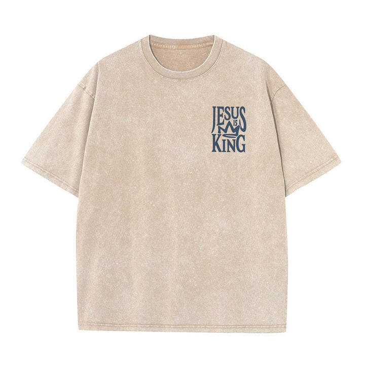 Christianartworkshop Jesus is King Statement Unisex Washed T-Shirt - image 5