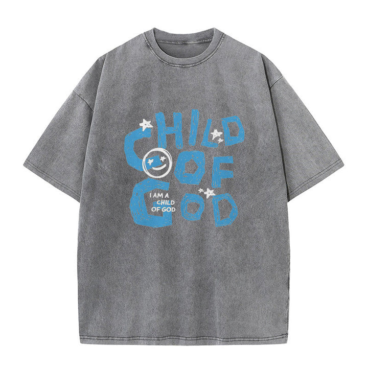 Christianartworkshop Child of God Unisex Washed T-Shirt - Grey - 5XL - image 7