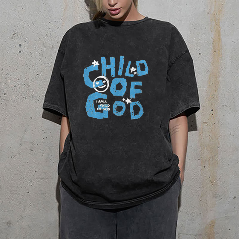 Christianartworkshop Child of God Unisex Washed T-Shirt - image 5