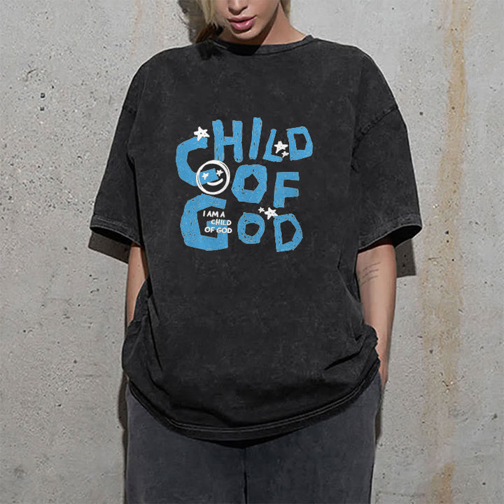 Christianartworkshop Child of God Unisex Washed T-Shirt - image 5