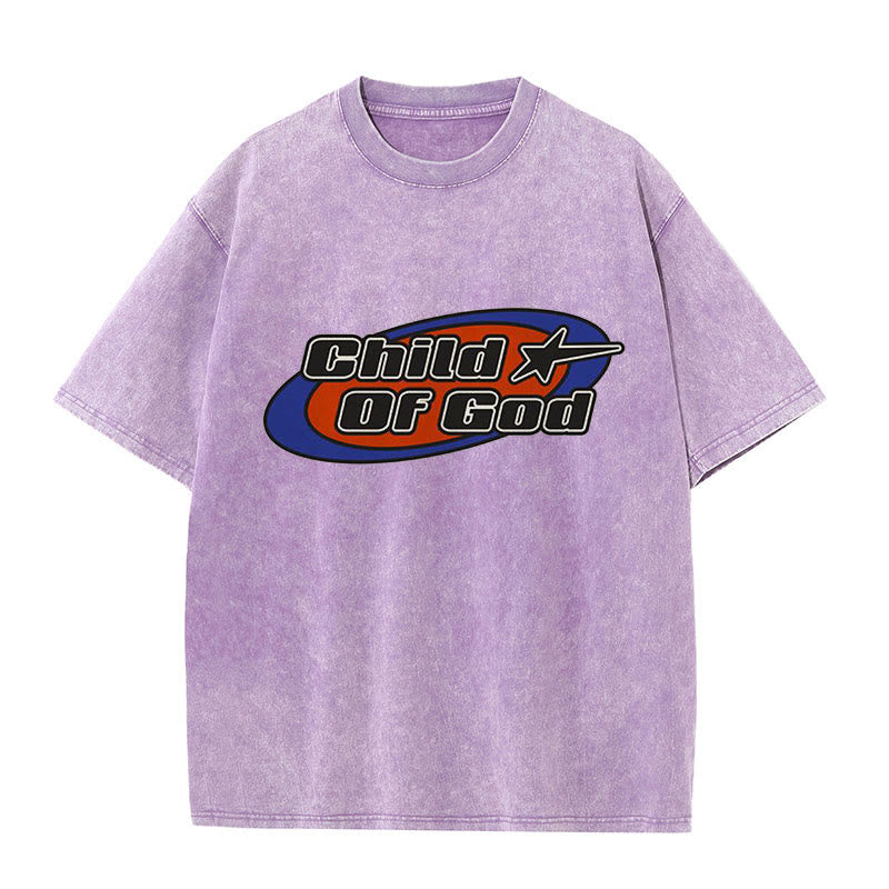Christianartworkshop Child of God Graphic Unisex Washed T-Shirt - Purple - 5XL - image 6