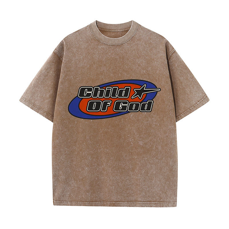 Christianartworkshop Child of God Graphic Unisex Washed T-Shirt - Coffee - 5XL - image 8