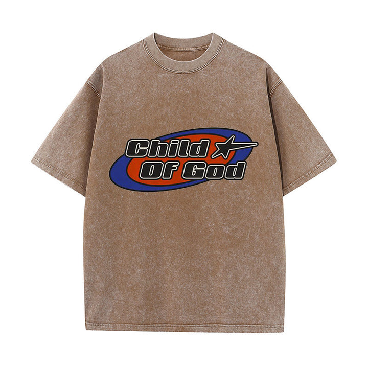 Christianartworkshop Child of God Graphic Unisex Washed T-Shirt - Coffee - 5XL - image 8